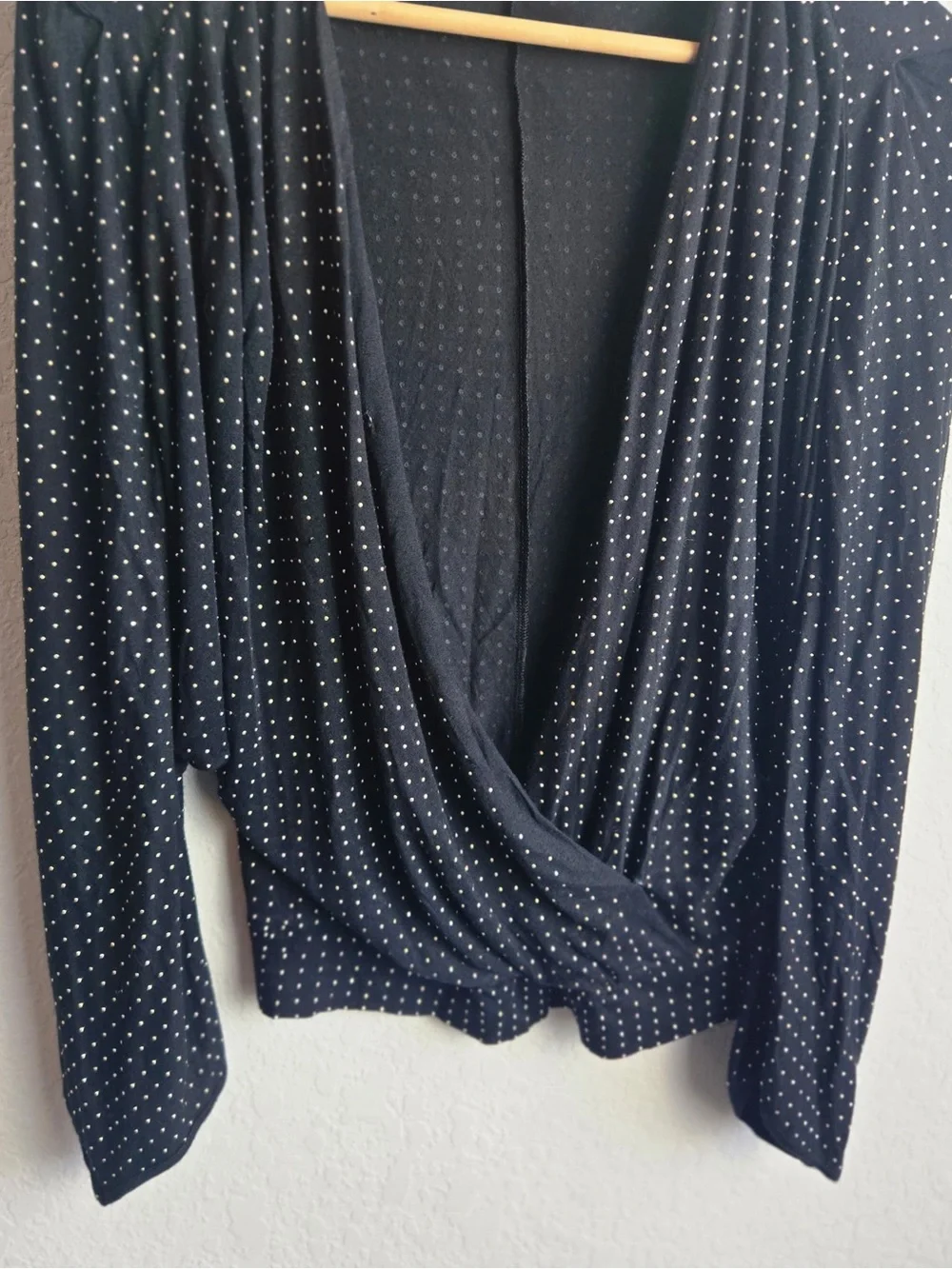 Ramy Brook Studded Esther Faux Wrap Blouse XXS Black V Neck Top Women’s